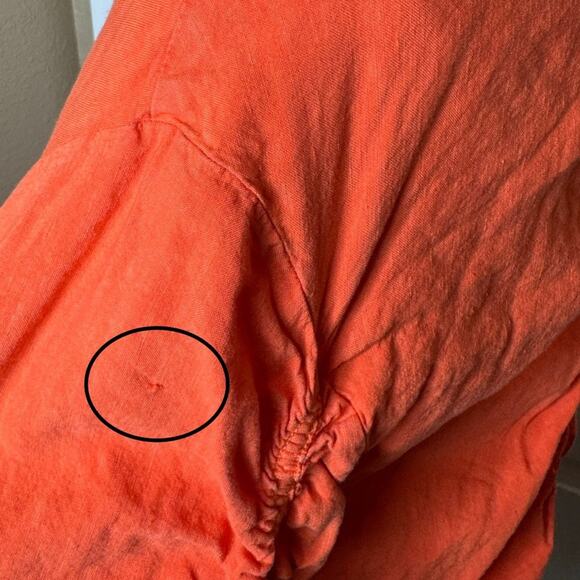 Free People Ruched Cosy Fit Soft Orange Bomber Jacket Full Zip Women's Size XS - Picture 7 of 12